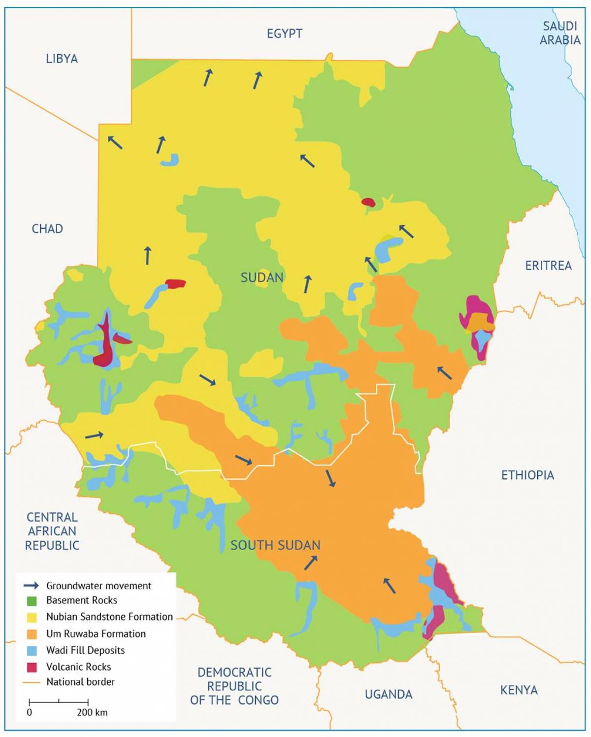 Карта басейну Судан 