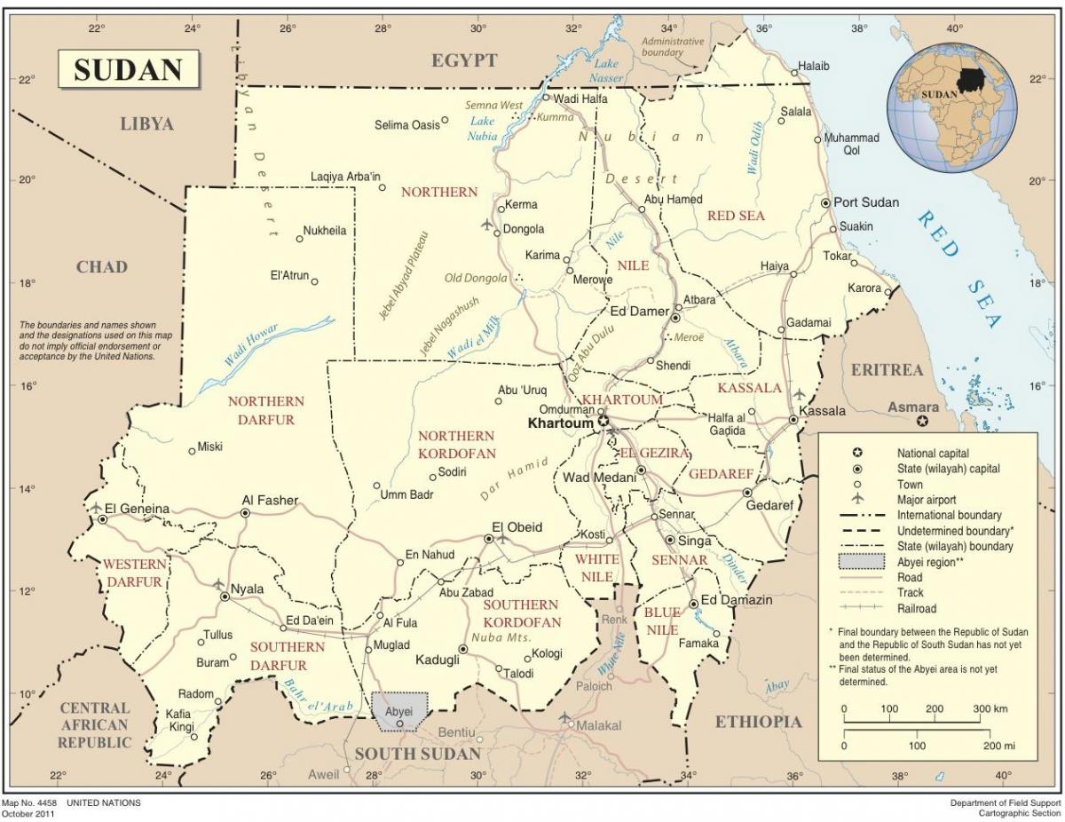 Карта Судану держави