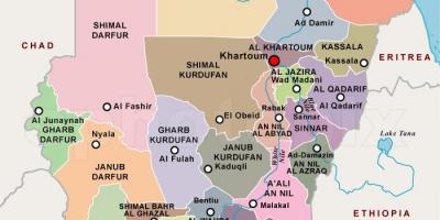Карта Судану регіонів